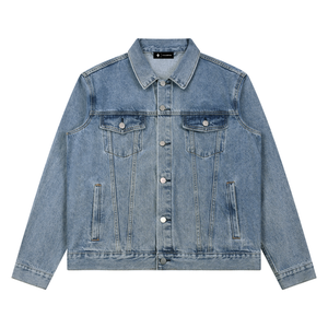 VALERO Vintage Wash Denim Jacket in washed blue - loose H-line unisex denim jacket
