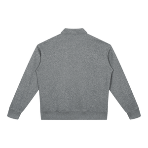 VALERO Boxy Quarter-Zip Sweatshirt - 350 GSM knit fabric texture detail