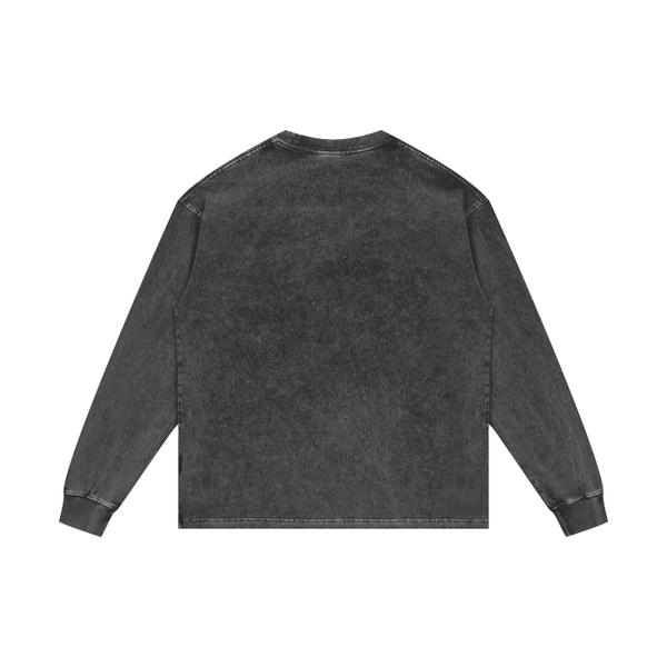 Acid Wash Oversize Long Sleeve T-Shirt – 250 GSM for Casual Style