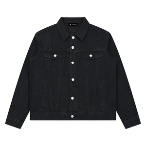VALERO Vintage Wash Denim Jacket in black - heavyweight 440 GSM washed denim jacket