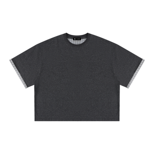 VALERO Boxy Plaid-Lined Tee 250 GSM