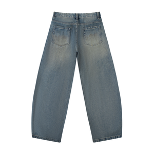 VALERO Distressed Barrel Leg Jeans 340 GSM