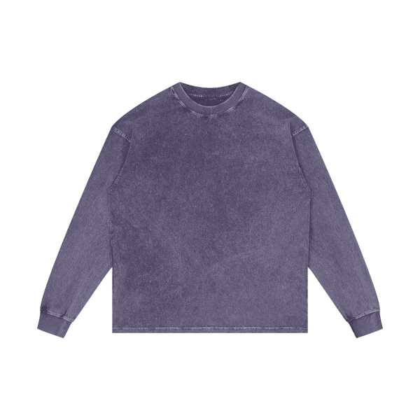 Acid Wash Oversize Long Sleeve T-Shirt – 250 GSM for Casual Style