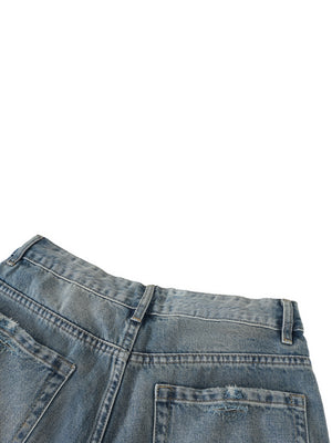 VALERO Distressed Barrel Leg Jeans 340 GSM