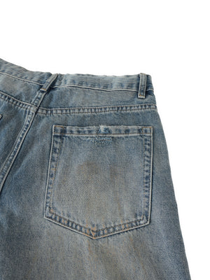 VALERO Distressed Barrel Leg Jeans 340 GSM