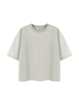 VALERO Boxy Plaid-Lined Tee 250 GSM