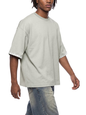 VALERO Boxy Plaid-Lined Tee 250 GSM